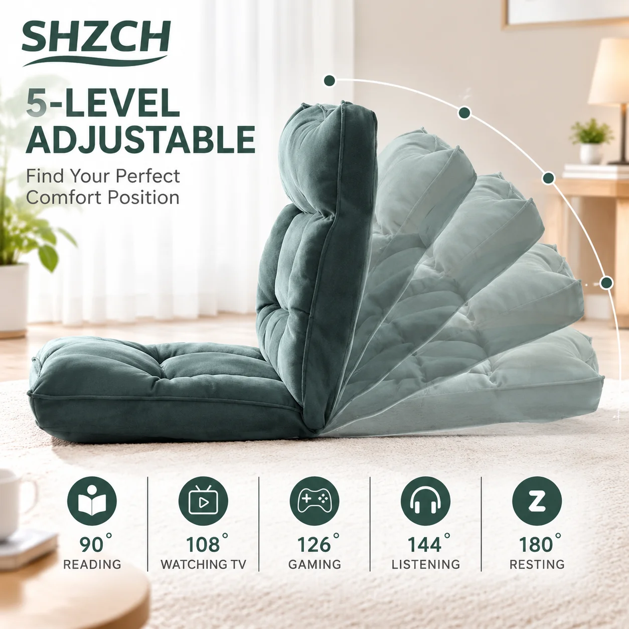 Ergonomic Foldable Lazy Sofa Chaise Lounge High Back Chair for Breastfeeding Detachable Washable Cover Multi-functional Recliner