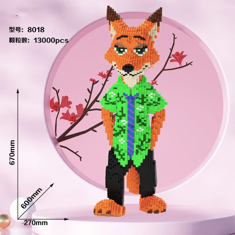 كتلة بناء لايتنينج ريسينغ ماكوين، نموذج مكعبات البناء السحرية من ديزني فريندز نيك جودي هدية مثالية لعيد الميلاد