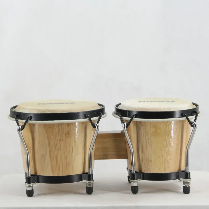 Solid Wood Cowhide Siamese Drums Bongo Drums Children\'s Percussion Instruments Orff Instruments