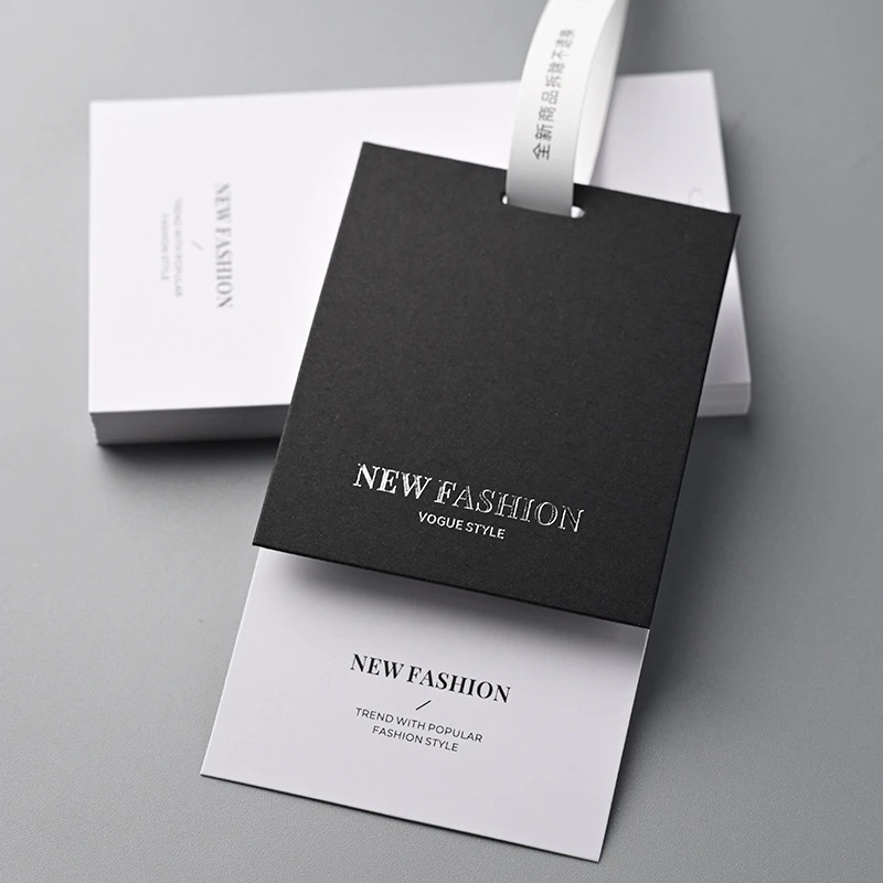 

Custom Logo Printed 500gsm Eco-friendly Luxury Paper Label Set, Embossed Tags with Sealing Rope for Clothing, Bags, Shoes