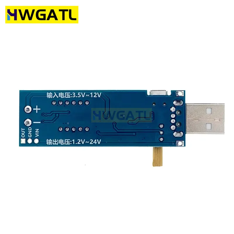 HWGATL Boost Buck Converter USB Step UP / Down Power Supply Module DC-DC 5V to 3.3V / 12V Adjustable Out DC 1.2V-24V
