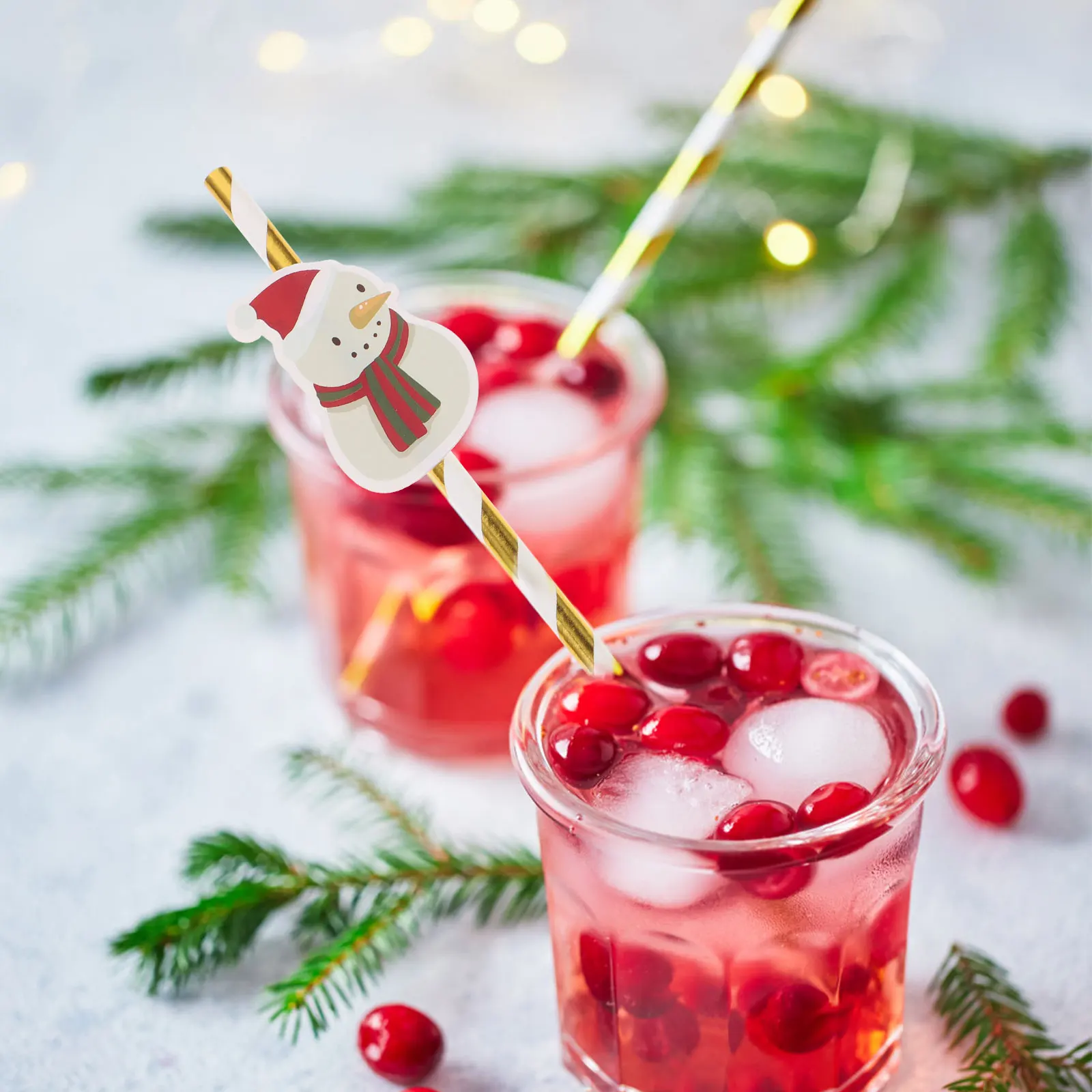 

30 Pcs Fun Straws Christmas Paper Set Decor for Drinking Decoration Child Party Supplies