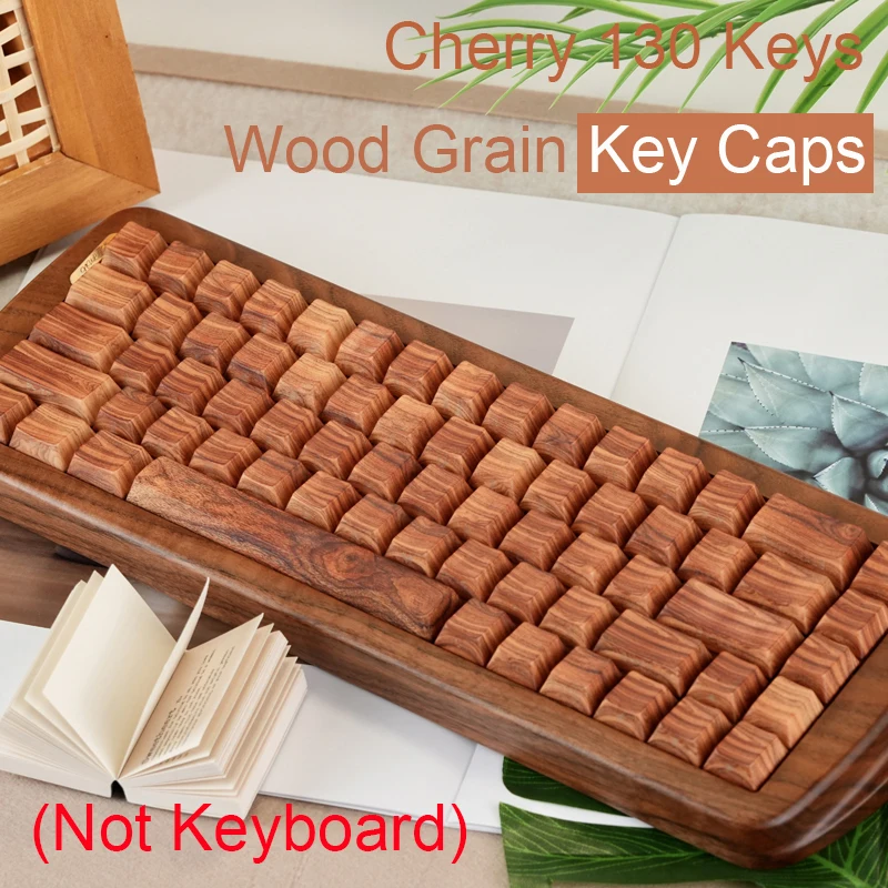 

Wood Grain Key Caps Cherry 130 Keys PBT Profile Custom Keycaps Set For MX Switch Mechanical Keyboard