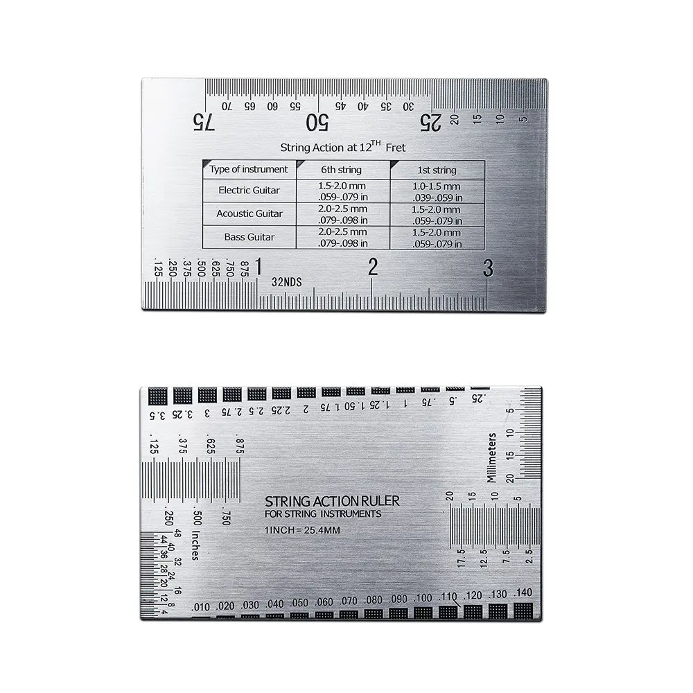 Miwayer Guitar Luthier Tools Set Including String Action Ruler Gauge and Guitar Notched Radius Gauges for Guitar Bass Setup