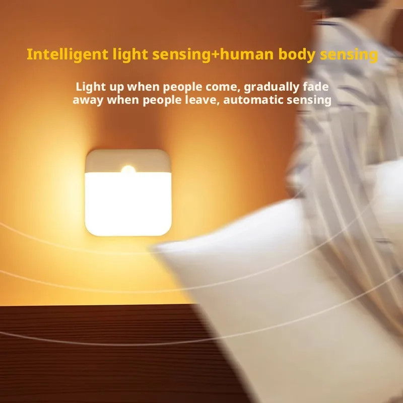 

Интеллектуальный индукционный ночник, двухцветный, с магнитным креплением, перезаряжаемый настенный светильник, для коридора, автоматическое освещение