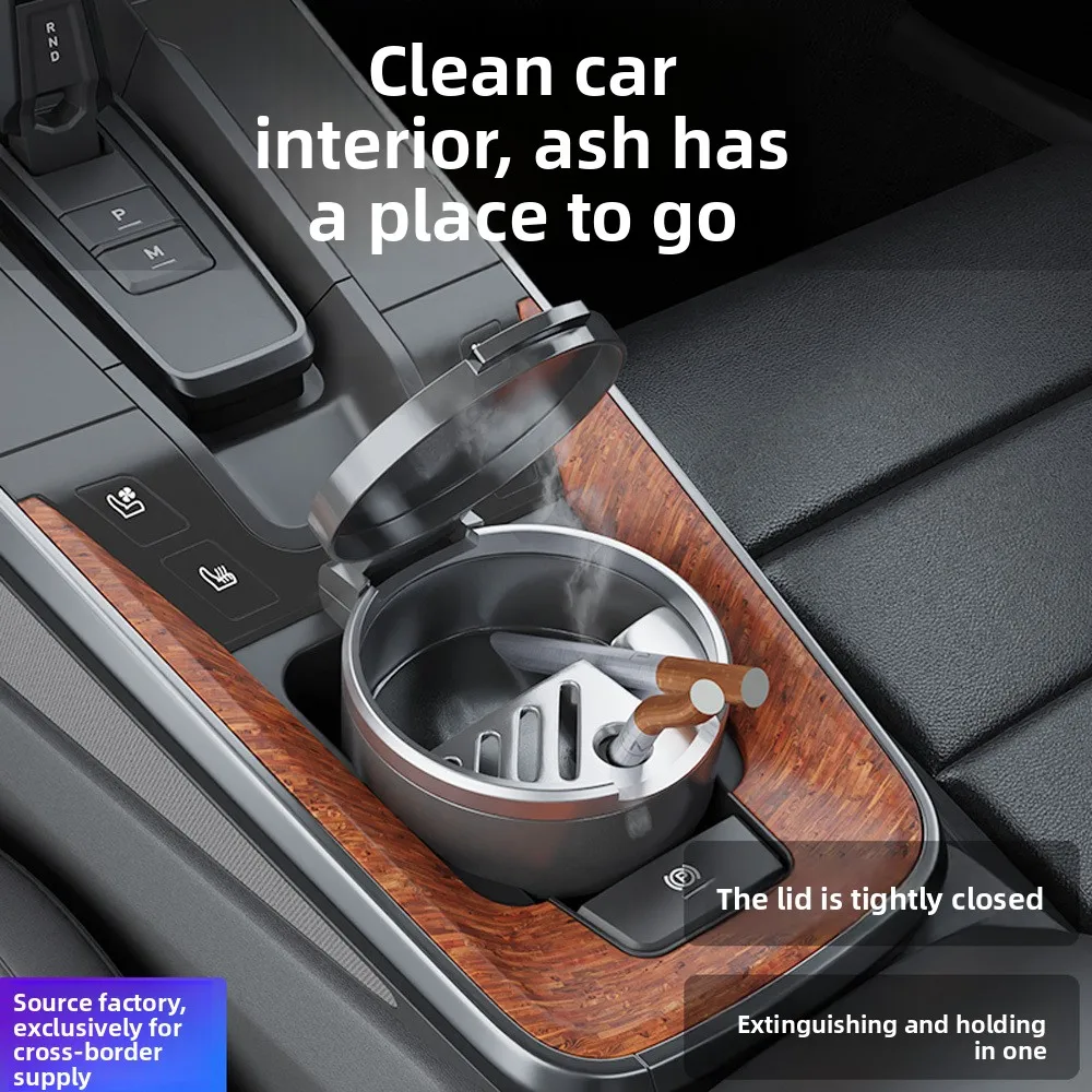 ww24 straight hair high temperature resistant car ashtray electroplating flame retardant car ashtray portable