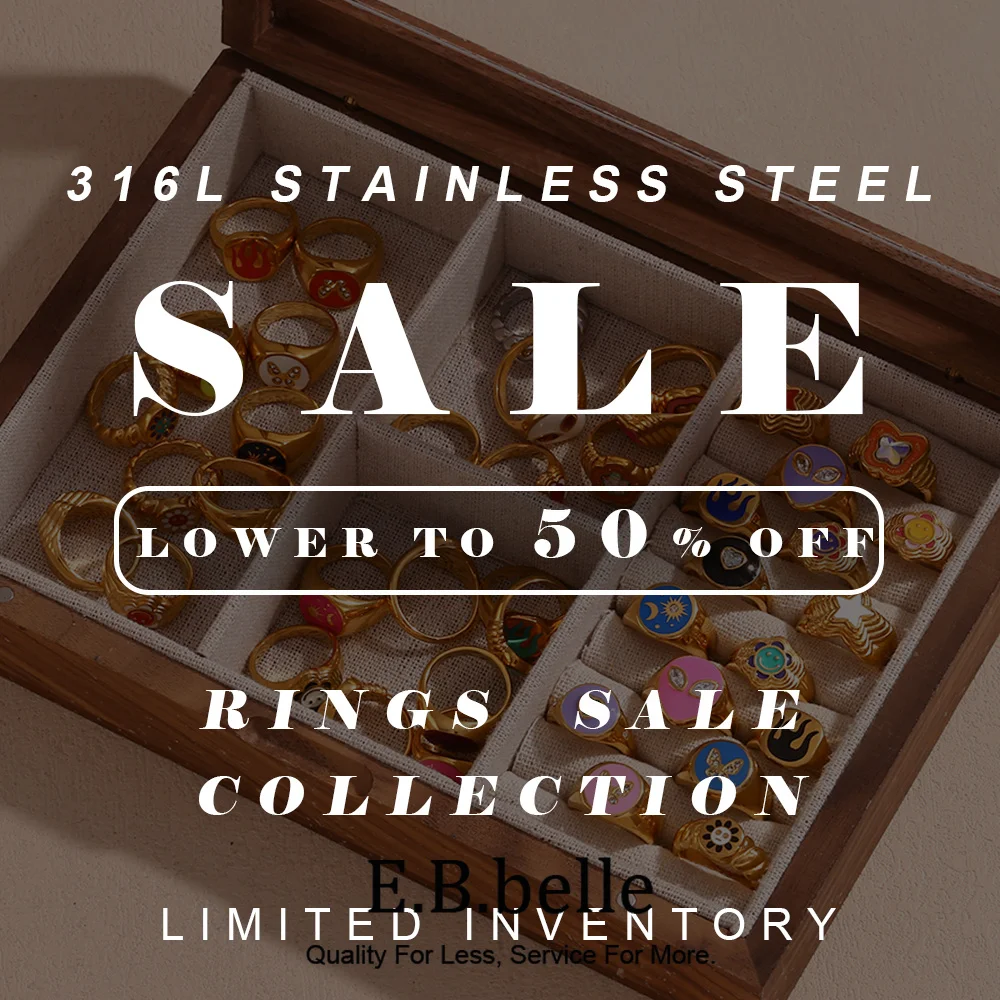 Clearance Sale Enamel Butterfly Alien Stars Rings For Women…