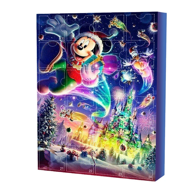 Disney Mickey Minnie Christmas Advent Calendar 24PCS Toy Gift Box Cartoon Stitch Figures Kids Gift Box Party DIY Decorations