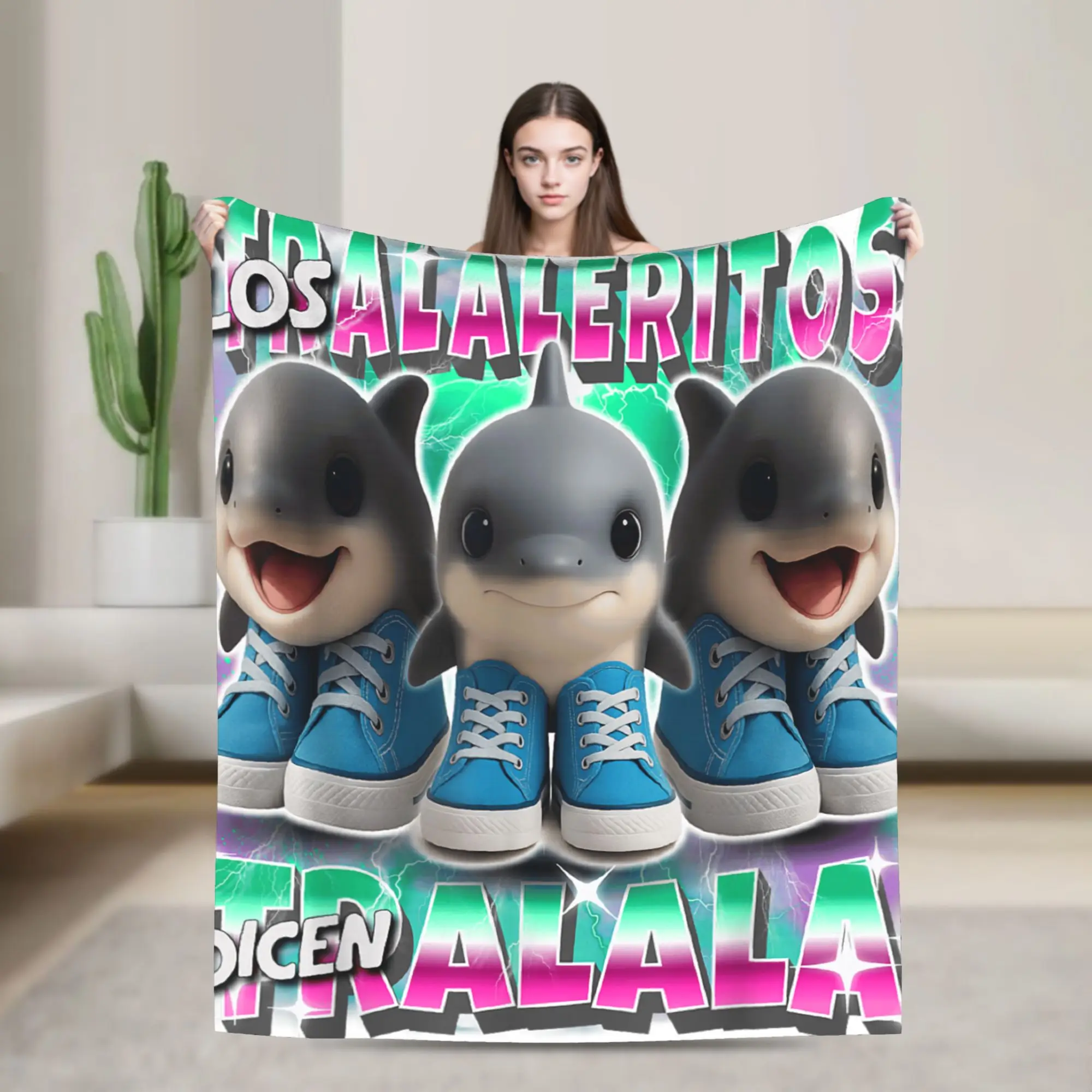 

Los Tralaleritos Dicen Tralala Italian Blankets Plush Throw Blanket For Outdoor Airplane Travel Flannel Bedspread Bed Cover