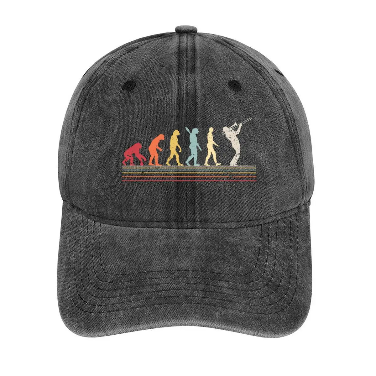 

Эволюция - силуэт - графика для науки - или тематический - идентификационный дизайн Washed Baseball Cap