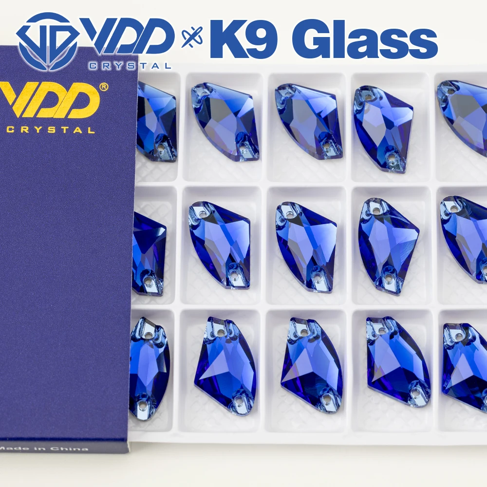 VDD S118 Saphir Galaktische Spitzenqualität K9 Glas Aufnähbare Strasssteine Kristall Flache Rückseite Nähsteine für Kleidungsdekorationen – Detail 7