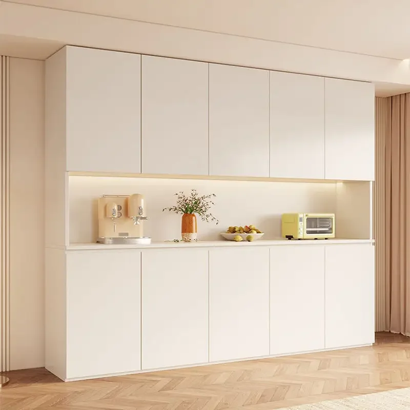 Modern Minimalist Kitchen Cabinets Sideboard, Integrated Against The Wall, Living Room, Dining Room Storage Cabinet