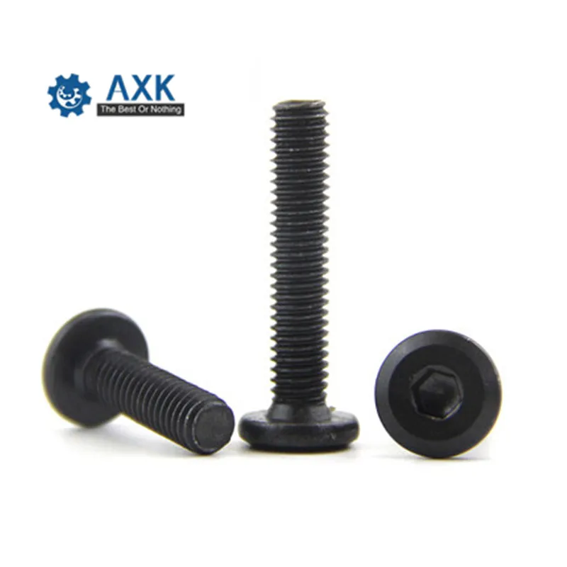 5/10Pcs M5 M6 M8 Black Hypotenuse Flat Head Hex Drive Screw Down Side Furniture Screws