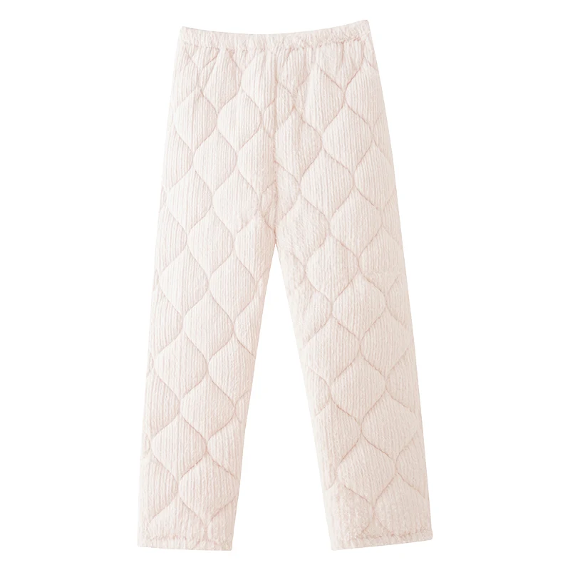 

Теплые фланелевые стеганые женские длинные брюки, толстые 3-слойные брюки для сна, женские пижамные штаны, одежда для сна, пижамные штаны, пижамы Mujer