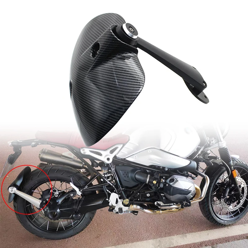 For BMW RNINET Carbon look Mud Splash Guard Cover Wheel Hugger Rear mudguard bracket with R NINE T R9T Pure Racer Urban 2014-23