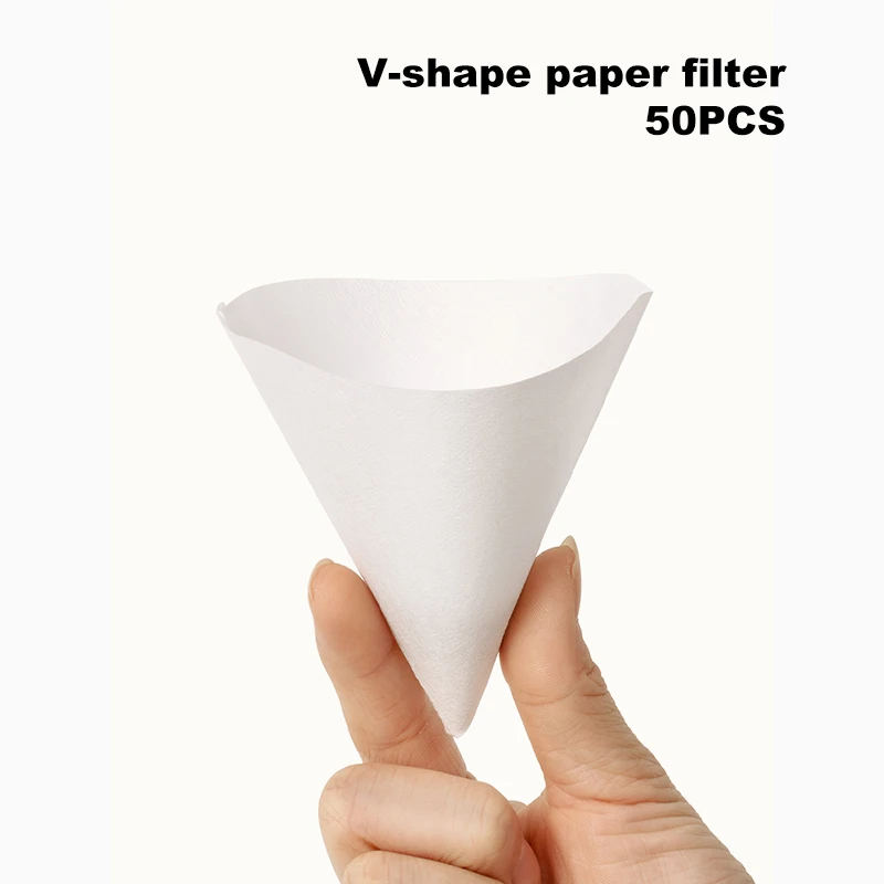 

Coffee Filter Paper 50pcs Pour Over Coffee Paper Filters Home V-Shaped Filter Paper Work With Cone Coffee Dripper