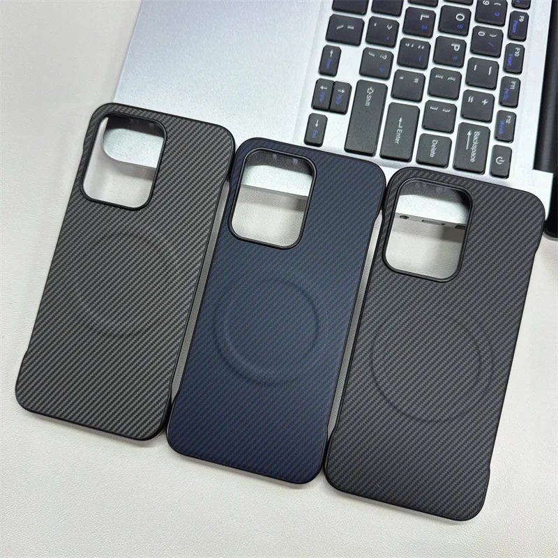 Magnetic Case For Oneplus 15 Borderless Carbon Fiber Pattern PC Leather PC Shockproof Cover For Oneplus One Plus 15 1+15