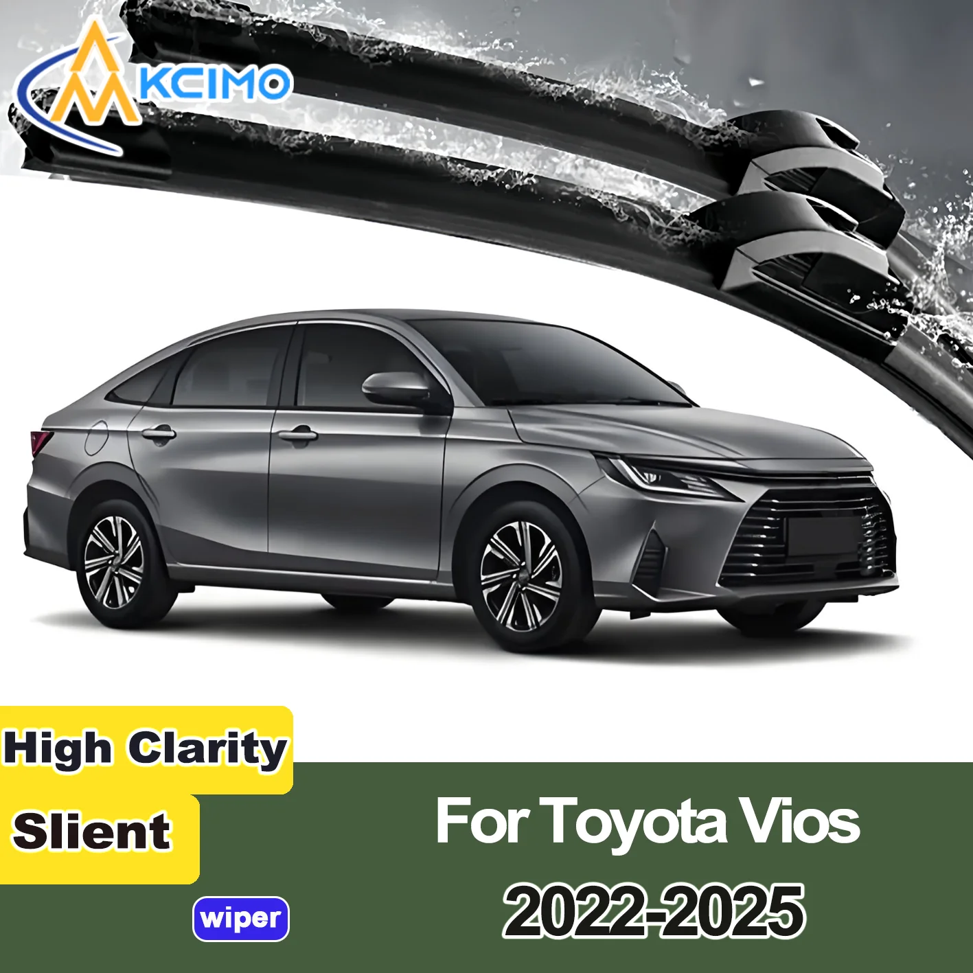 

2PCS New Wiper Blades for Toyota Vios AC100 2022-2025 Toyota Yaris (Middle East and Latin America) Toyota Yaris Ativ (Thailand)