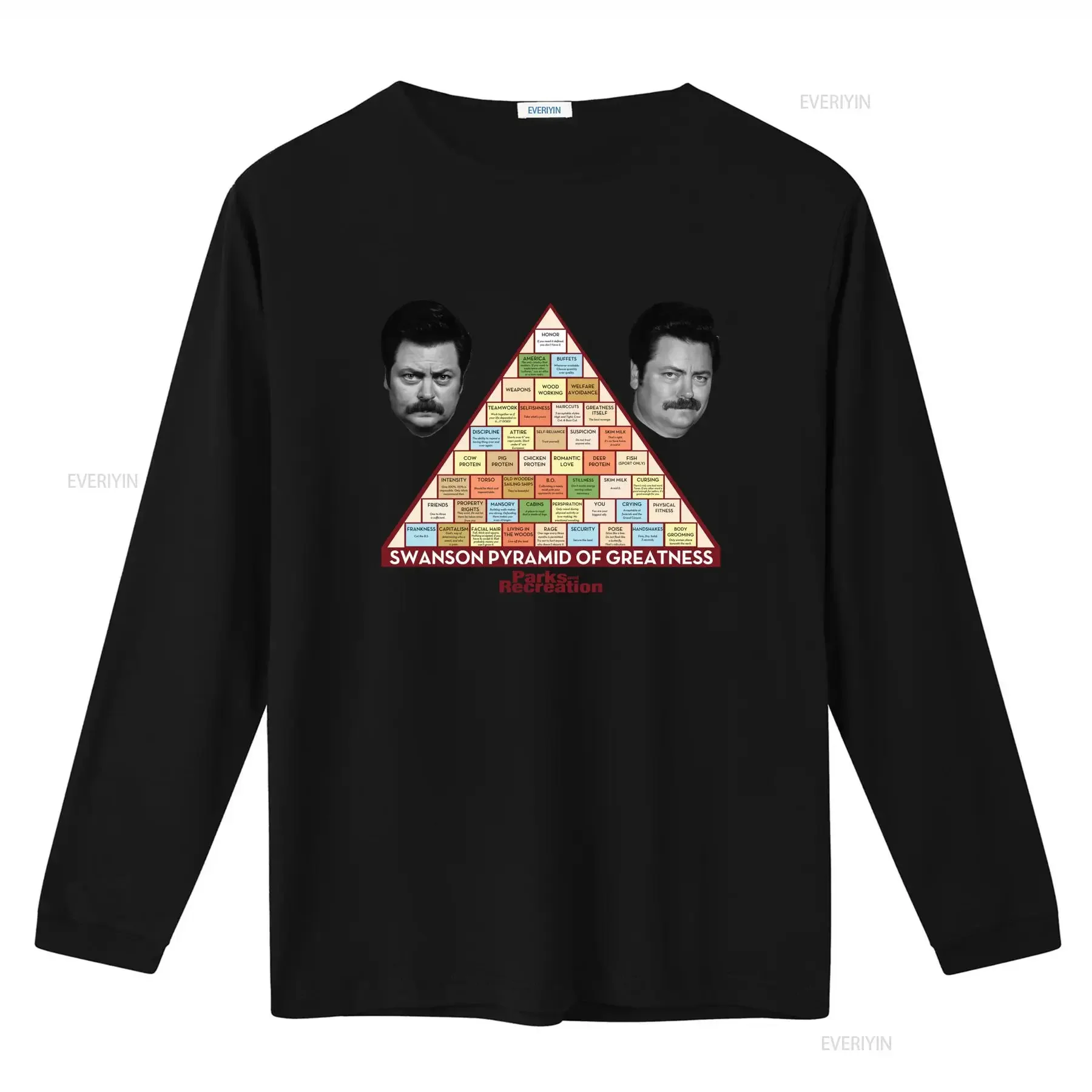 Men's Parks and Recreation Swanson Pyramid Of Greatness T Shirt Unique Design for Fans vintage Washed designer clothes