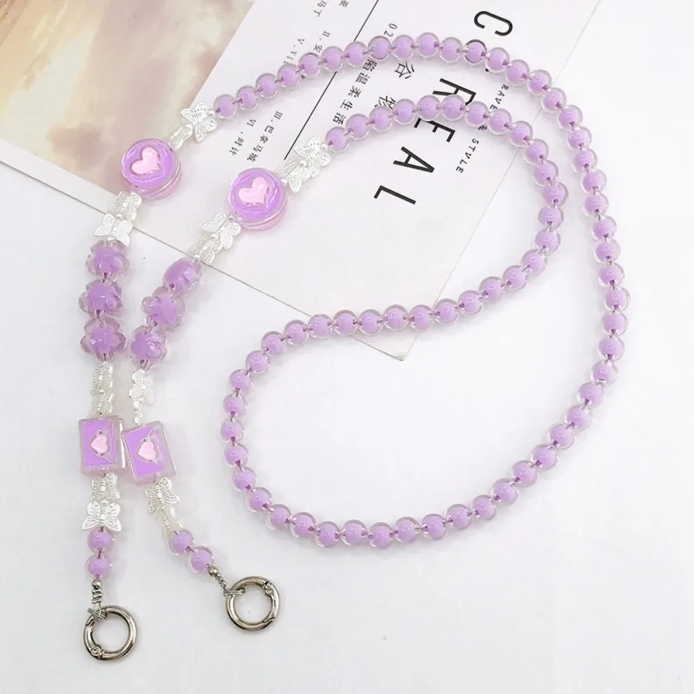 

Neck Cord Beads Crossbody Phone Strap Bear Charm Mobile Phone Lanyard Anti Lost Bowknot Phone Neck Straps Phone Case Hanging
