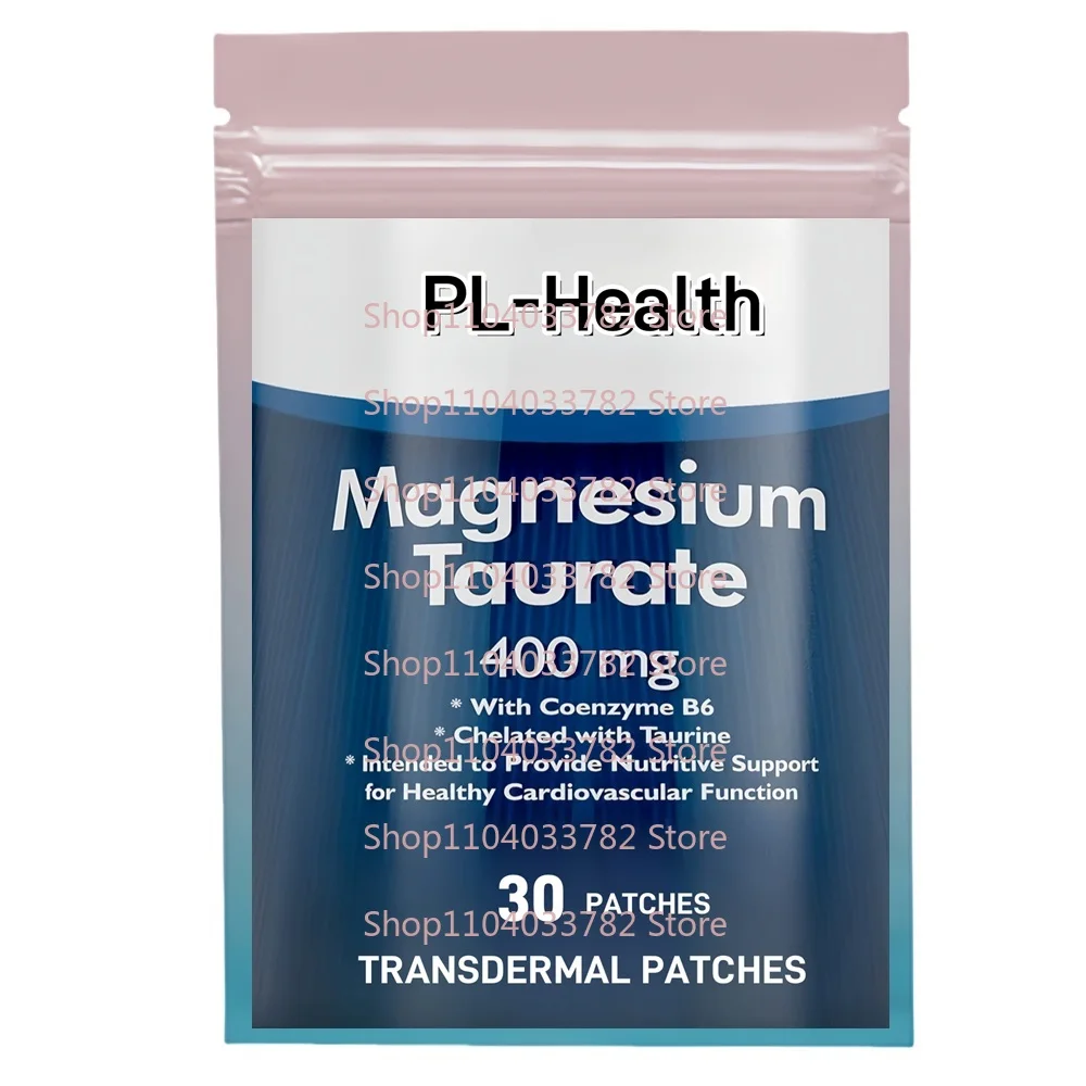 30 parches Parches Transdermicos de Taurate de Magnesio con Taurina y Coenzima B6 para Salud Cardiovascular, Función nerviosa