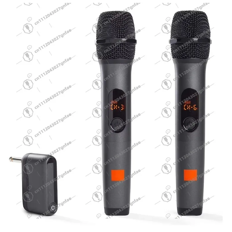 Professional high-quality rechargeable 2-channel UHF wireless dynamic microphone system dynamic karaoke microphone singing