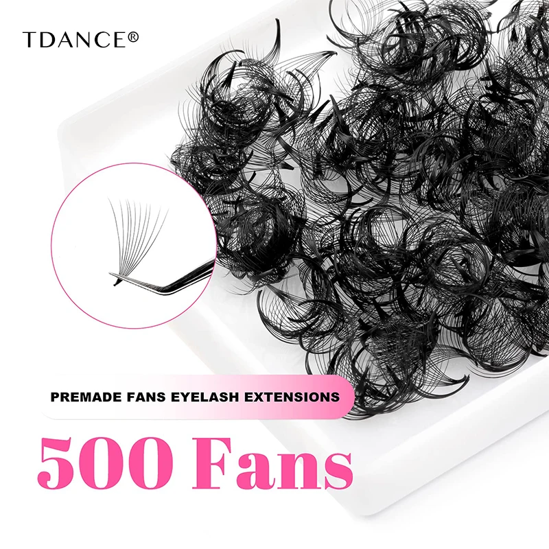 TDANCE 500Fans Spitze Basis Lose Fans Professionelle Mittlerer Stiel Scharfe Dünne Vorgefertigte Volumenfächer Spitze Basis Wimpernverlängerungen – Detail 3