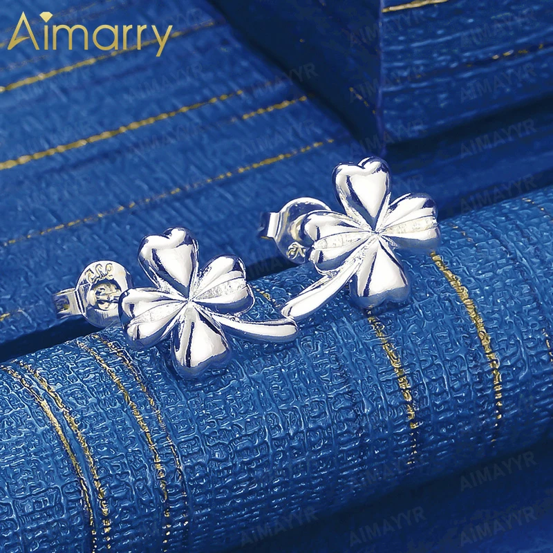 925 Sterling Silver Romantic Heart-shaped Clover Earrings for Women's Parties Banquets Weddings High-quality Fashion Jewelry