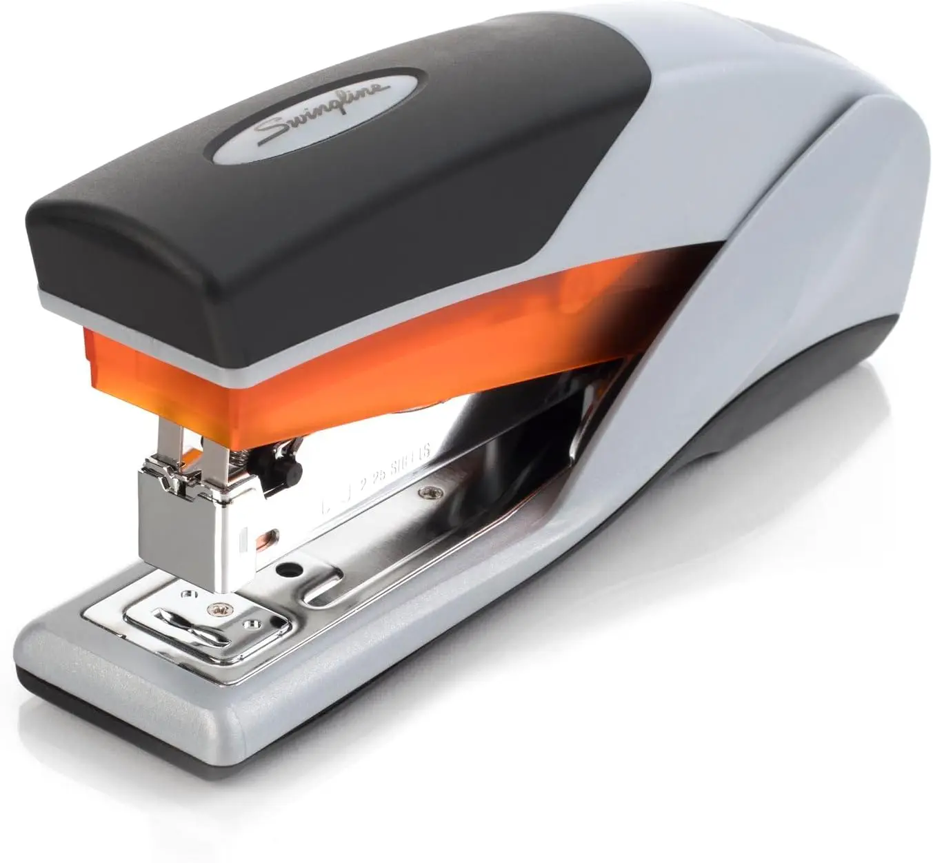 

Stapler with Soft Grip, 25 Sheet Capacity for Desktop Use, Quiet and Reduced Effort, Orange and Gray