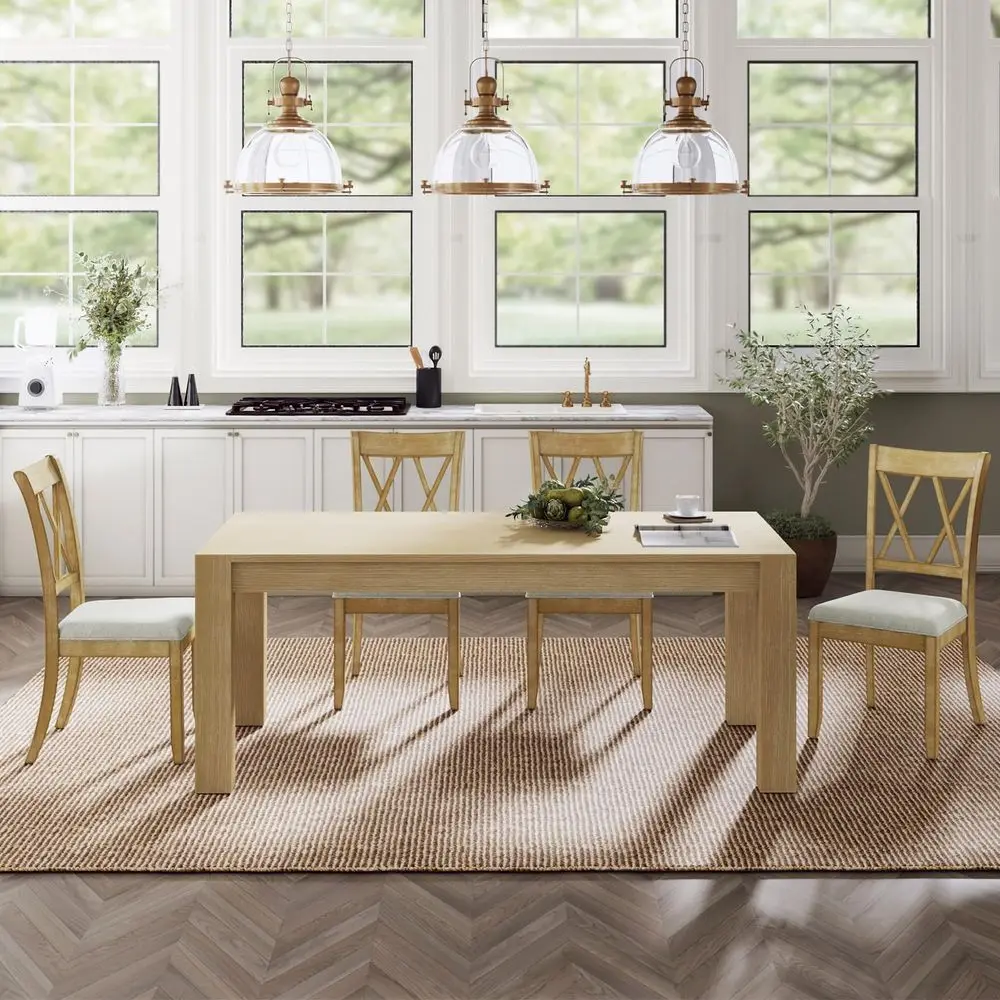 

Dining Chairs Set of 4, Modern Farmhouse Kitchen Dining Room Chair, holstered Dinner Chair with Back Wood Legs for Restaura,