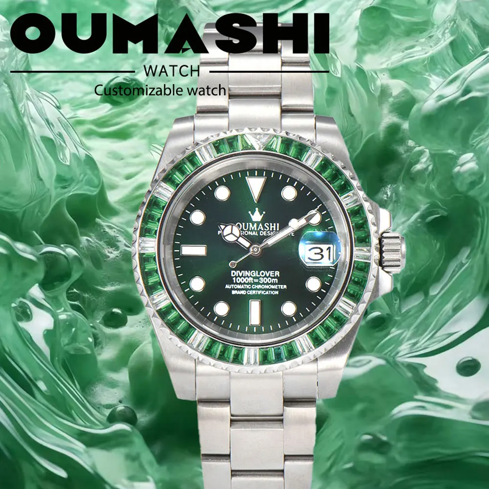 40mm Luxury Diving Men's Watch NH35 Movement Sapphire Glass Men's Watch Stainless Steel Strap Custom-Made Business Men's Watch
