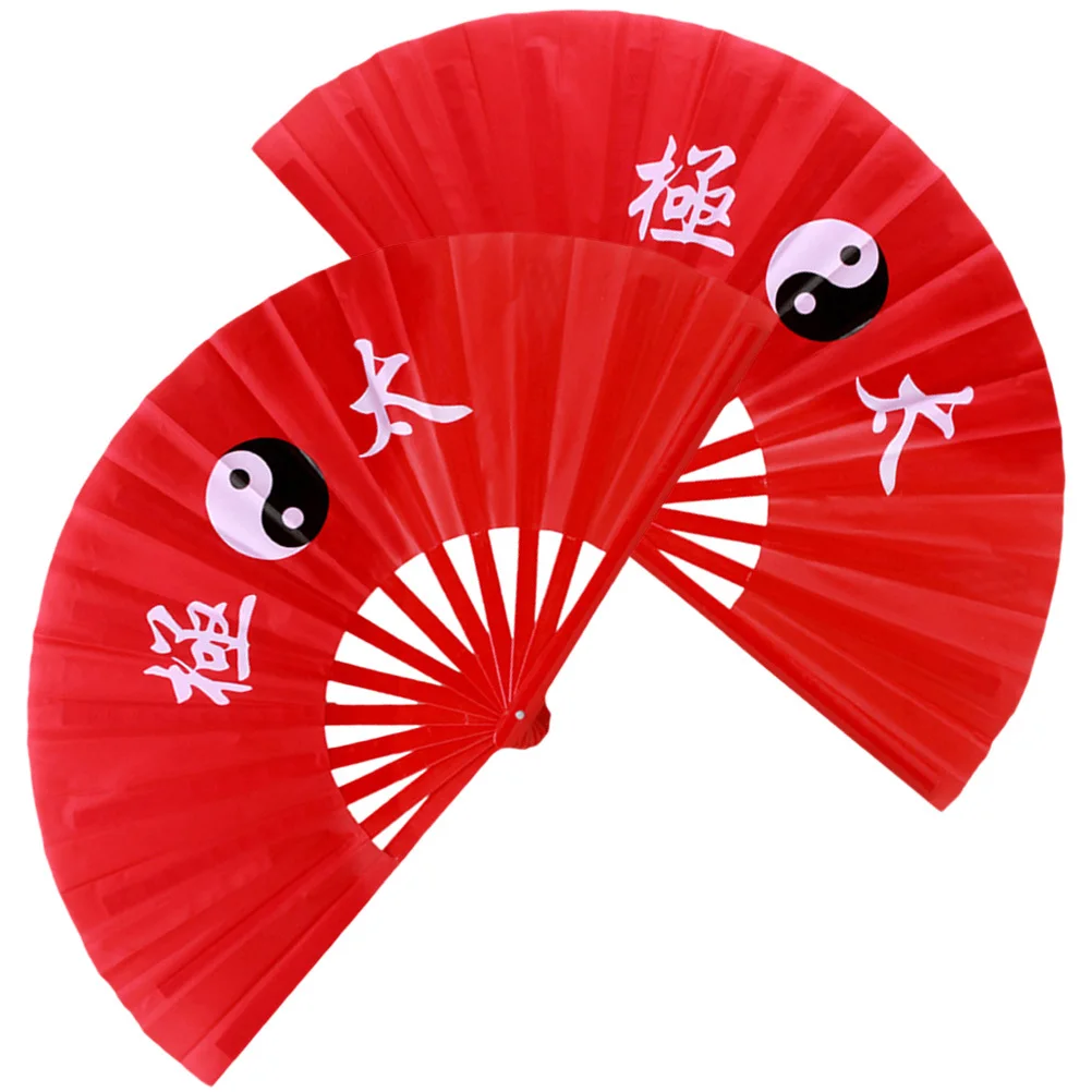 

2Pcs Tai Chi Fans Chinese Style Lightweight Folding Handheld Fans Kung Fu Dancing Festival Performance Chinese Fan