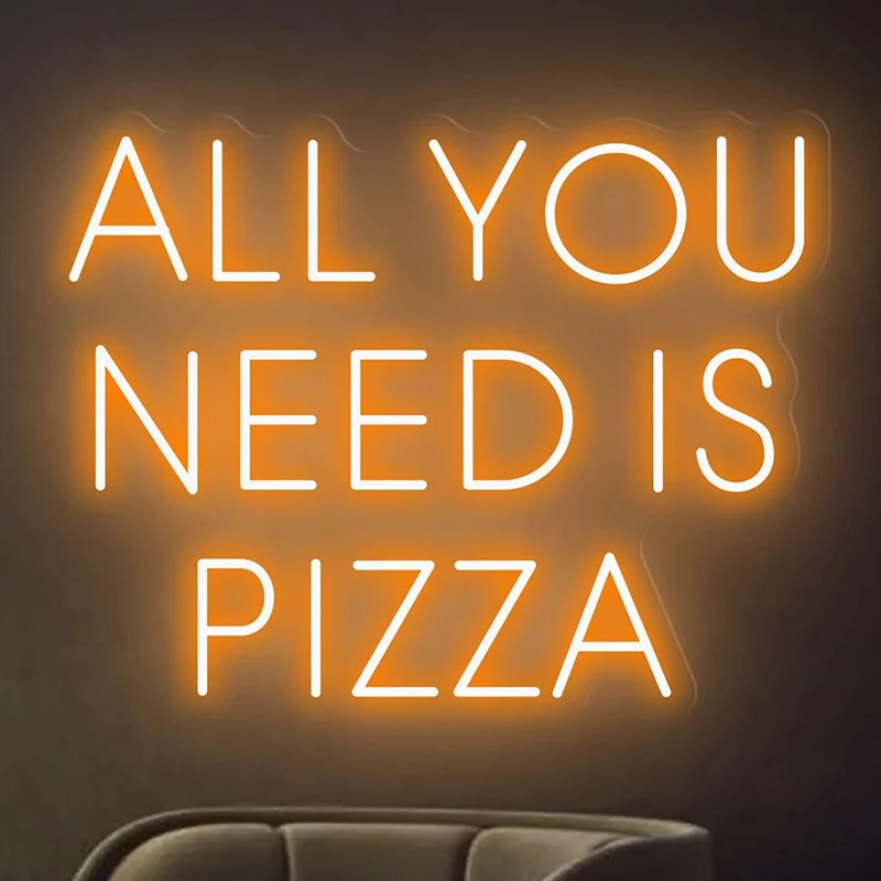 All You Need is Pizza Neon Sign Pizza Led Signs Restaurant Wall Kitchen Decor Neon Food Shop Dining Room Decoration Neon Lights