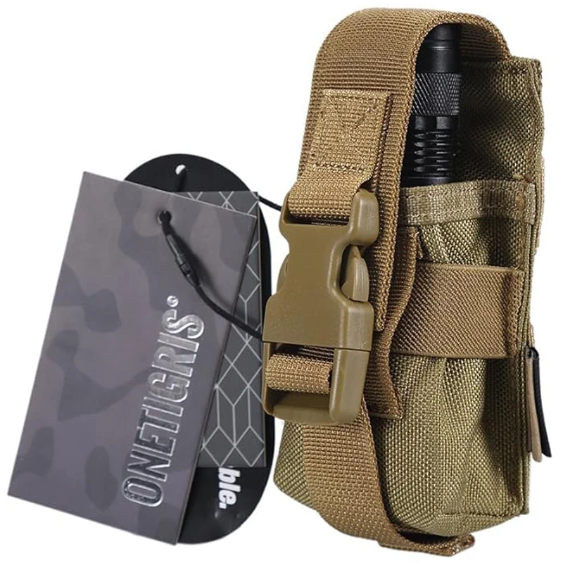 

OneTigris Flashlight Holster Flashlight Holder Molle Flashlight Holster Tactical Flashlight Pouch Holder for Belt 1000D Nylon