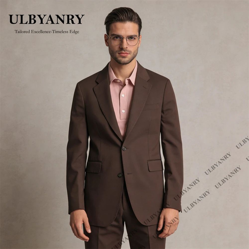 

Мужской повседневный элегантный костюм-двойка ULBYANRY от XXS до 7XL, деловой костюм классического кроя, пиджак и брюки на одной пуговице.