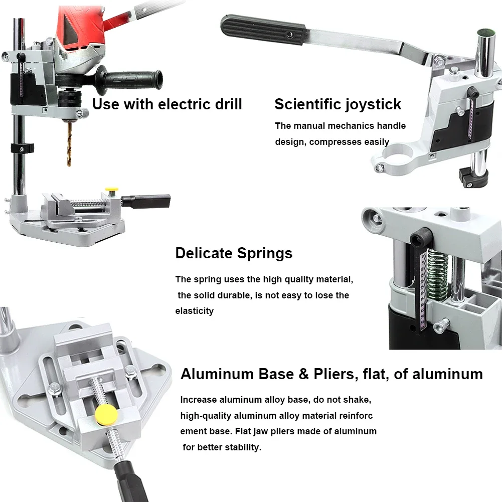 Table Top Drill Fixed Frame Single-Head Bench Drilling Machine Chuck Multifunctional Aluminum Alloy Power Grinder Accessories