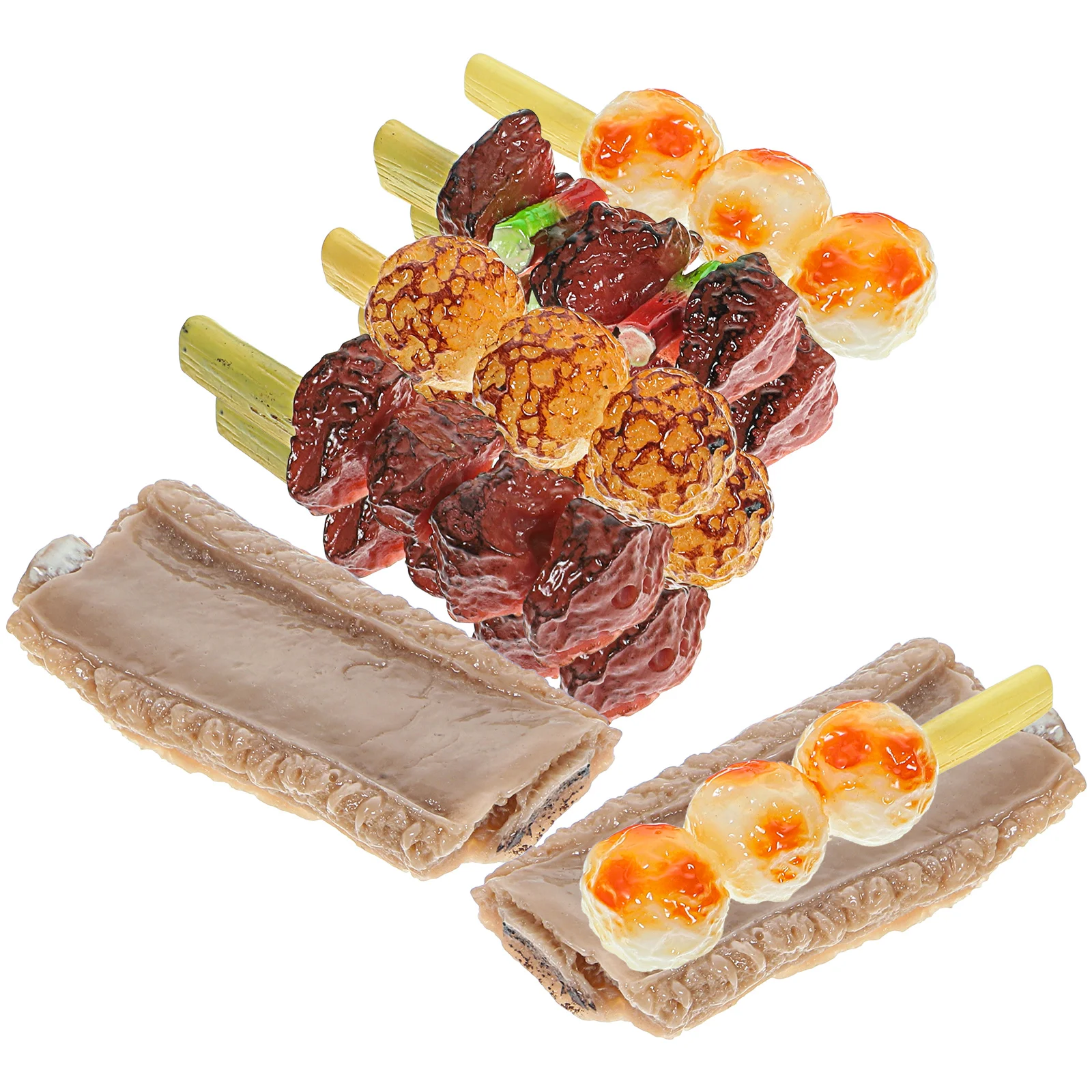 10 Pcs Barbecue Pretend Play Toy Simulation Skewers Artificial Food Child Meat Kids