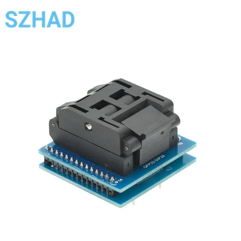 TQFP32 To DIP28 Adapter Socket LQFP32 Test Seat Support ATMEGA Series Plus Programmer