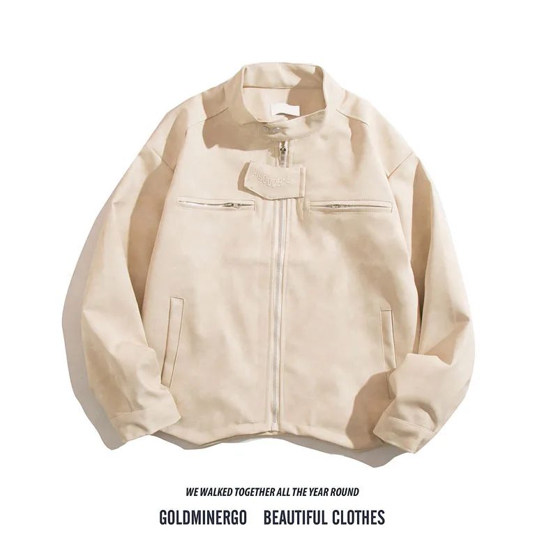 

oulder Pad Jaet Retro Color Pilot Jaet Men's Women's Trendy Brand ort Sle Motorcycle Clothes High-End Feeling