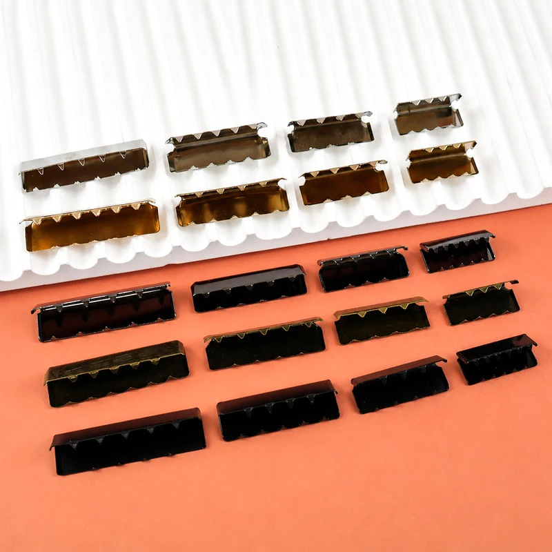 50Pcs Metal Tail Clip Buckles 20/25/32/38/50/60mm Webbing Belt End Lock Clasp Suspenders Tails Stopper Buckle Cord Ends Supplies