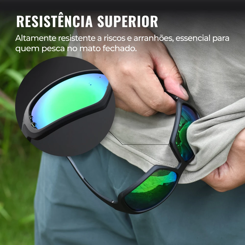 GOMEXUS CR-39 Polarisierte Angelbrillen für Herren, HD, Antibeschlag, UV400, ultraleichte Sportbrille für Karpfen-, Hecht- und Meeresangeln – Detail 4