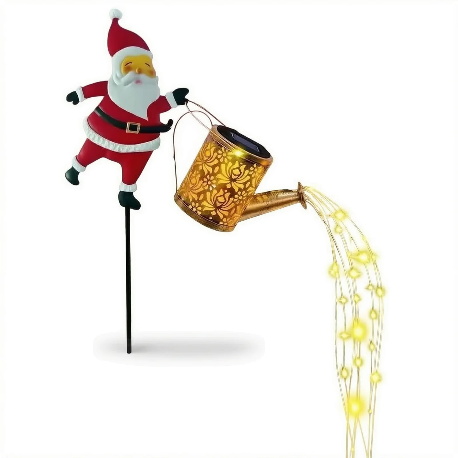 Solar Kettle Lights Garden Lawn Lighting With Vintage Watering Can Christmas Spirit Boost By Night