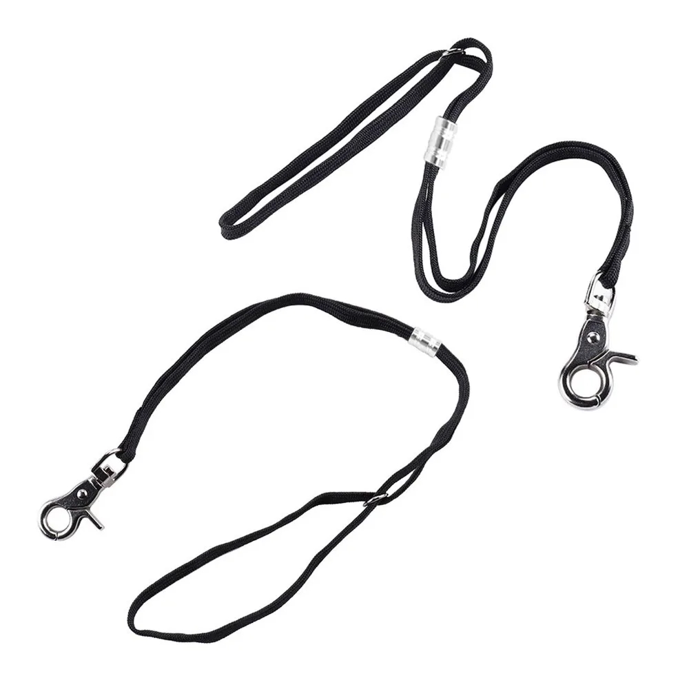 2pcs Adjustable Length Pet Grooming Table Leash Metal Snap Hook Nylon Woven Strap Pet Grooming Arm Loop Black