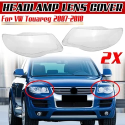 Pair Car Headlamp Cover Headlight Lens Cover Lampshade Bright Shell Lens Covers For Volkswagen Touareg 7L facelift 2006-2010