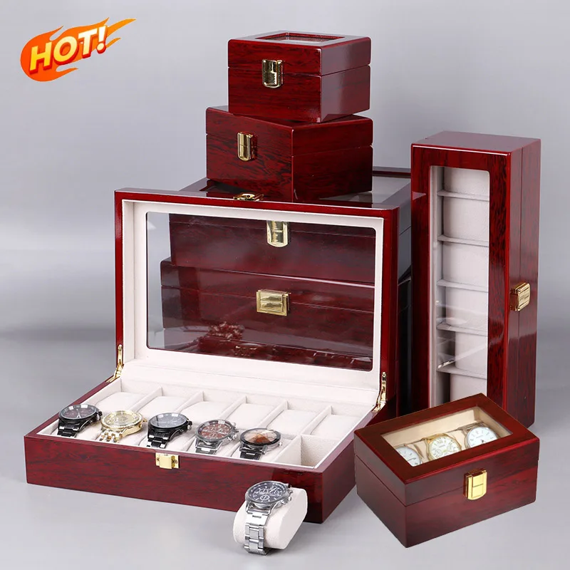 Luxury Wooden Watch Box 2/3/5/6/10/12 Slots Eco-friendly Watch Storage Travel Case Organize Jewelry Display Watch Box Case