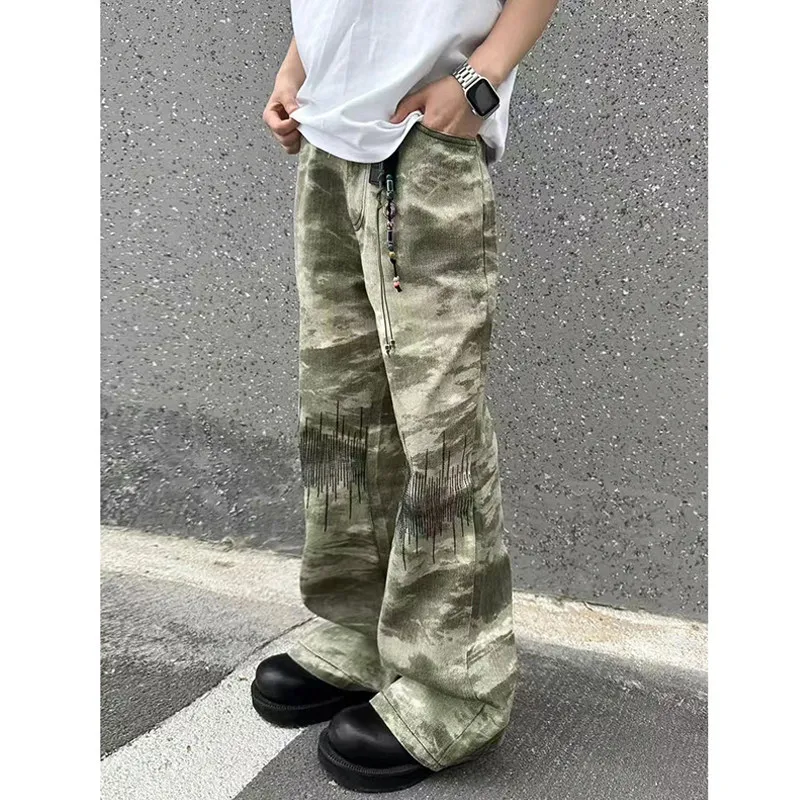 

American Retro Camouflage Pants Men's Straight Leg Loose Wide Leg Casual Trousers Workwear Sle Youthful Energy Cotton Polye...