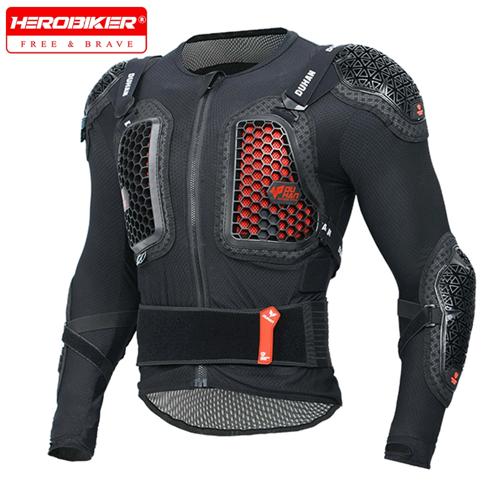DUHAN New Motocross Armor Anti Fall Chest Back Protection Moto Protective Gear Mesh Breathable Motorcycle Armor CE Certification