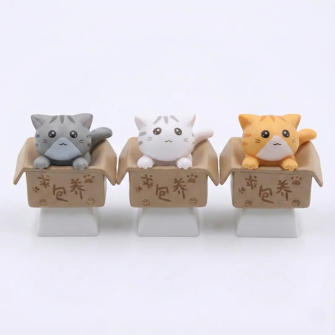 Süße Katzen-Tastenkappe für mechanische Tastatur, OEM R4-Profil, Neuheit 3D-Tier-Tastenkappe für MX-Switches, Kawaii-Schreibtischzubehör, Funn – Detail 6