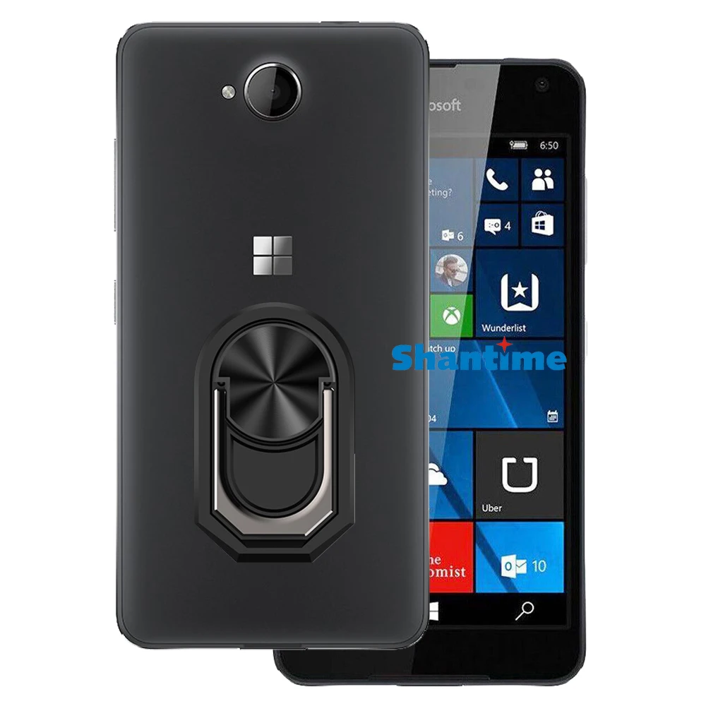 Soporte de anillo a prueba de golpes para Microsoft Lumia 650, funda de silicona suave, soporte protector de TPU, funda de lujo para Nokia Lumia 650