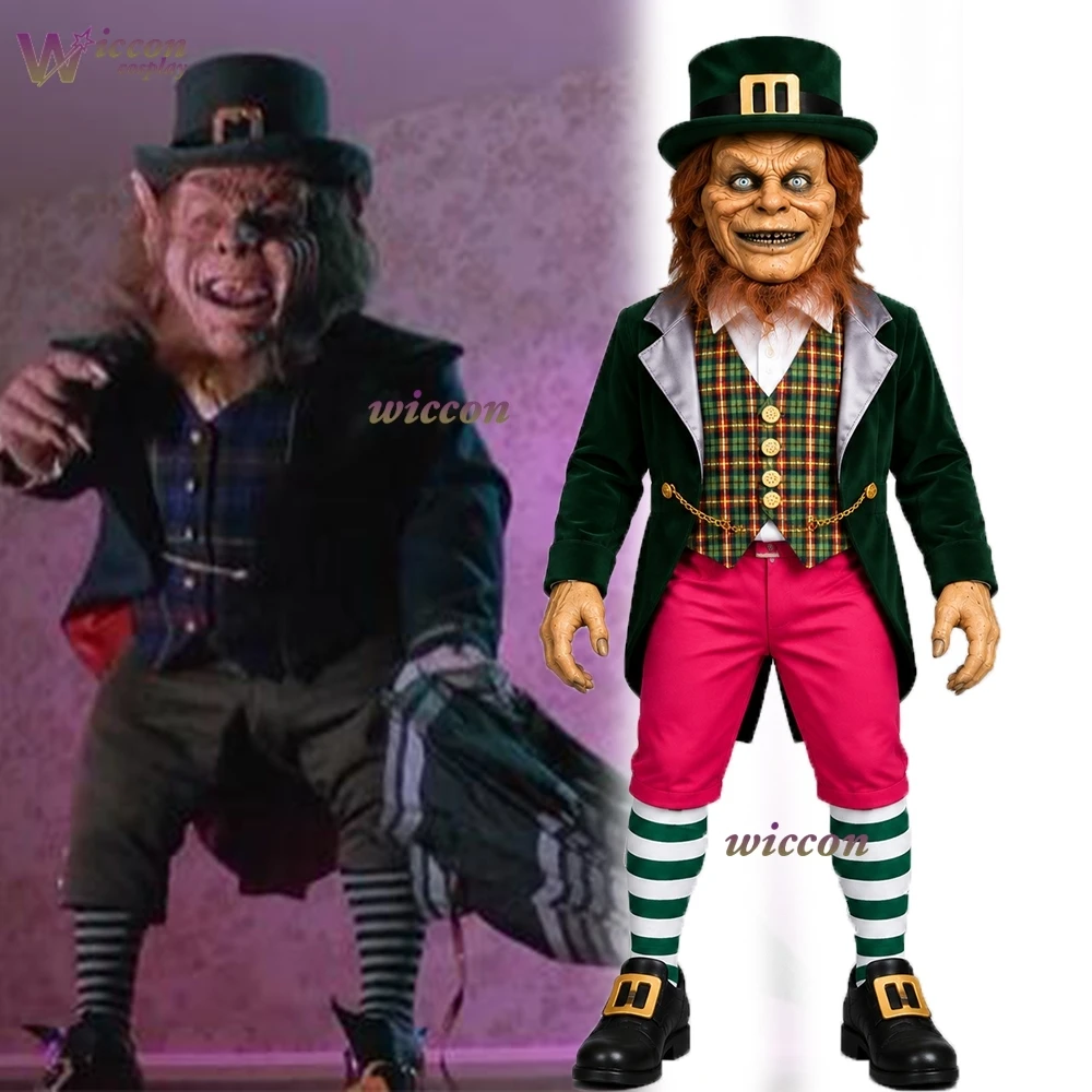 Movie Creepy Leprechaun Cosplay Costume - Irish Legend Horror Clown & Scary Goblin Outfit for Halloween & Stage Performance